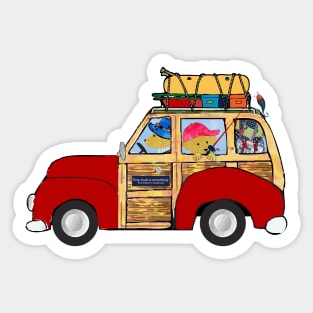 Preppy Golden Retrievers - Summer Camping Vacation Sticker